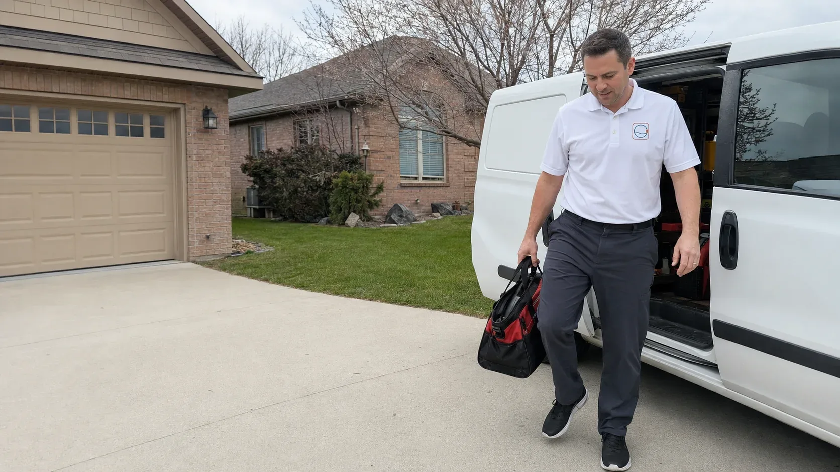 Appliance repair technician arriving at a Kelowna home